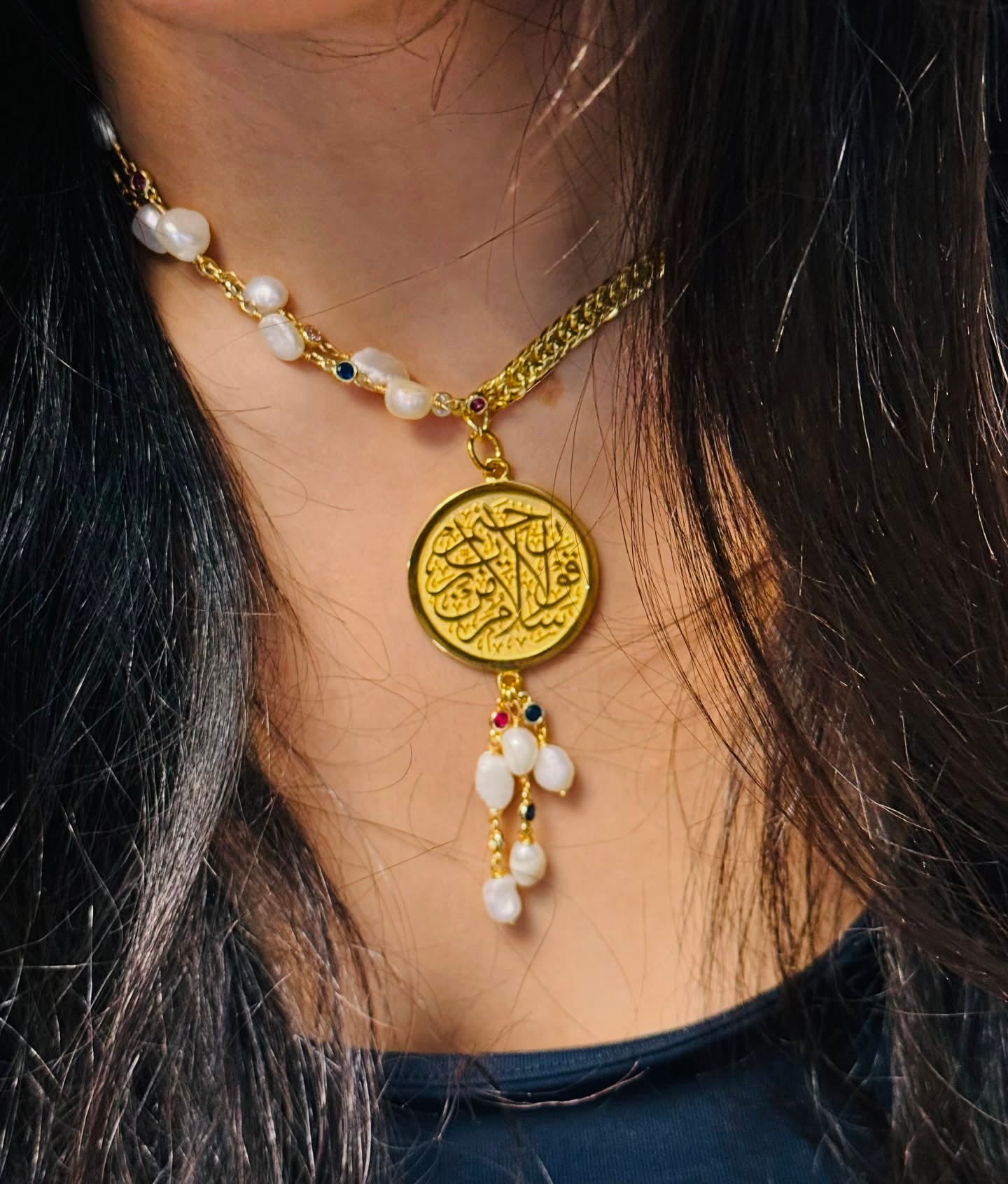 Gold Calligraphy Necklace